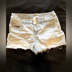 Light denim Justice size 16 plus girls jean shorts. Gently used